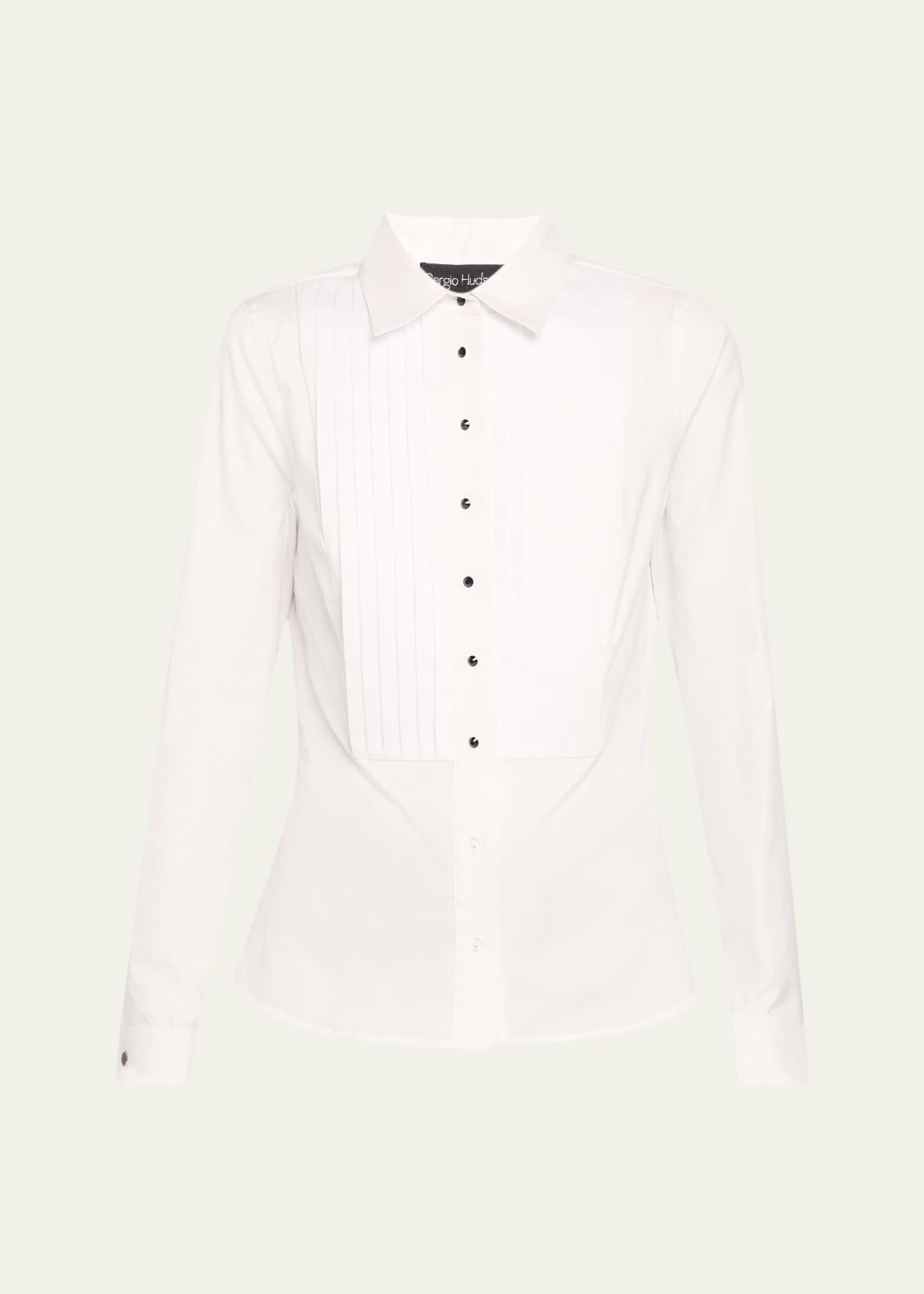 pleated bib tuxedo shirt