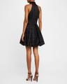 pleated bubble halter mini dress
