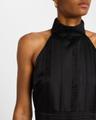 pleated bubble halter mini dress