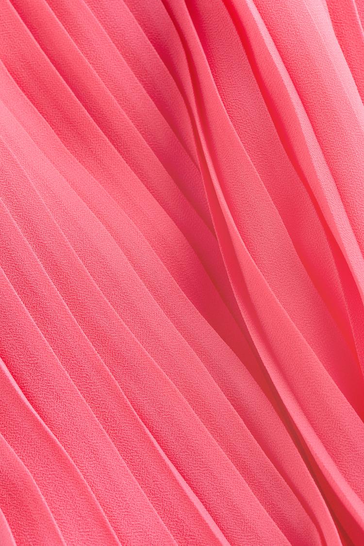 pleated chiffon dress