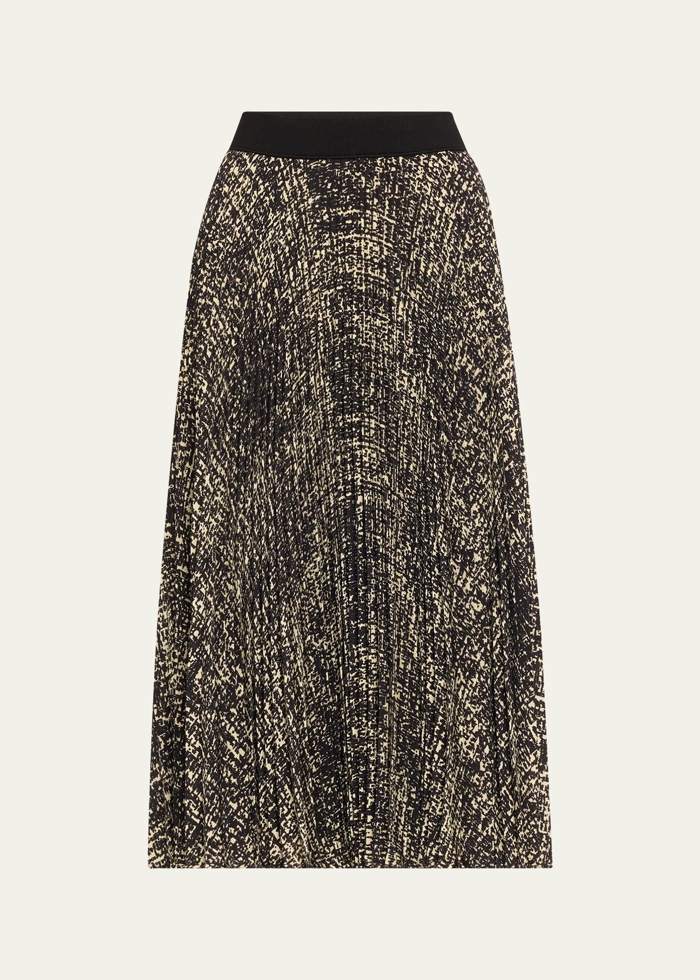 pleated chiffon midi skirt