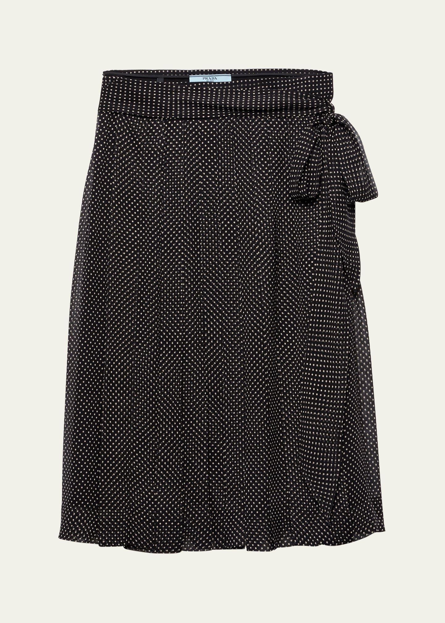 pleated chiffon printed skirt