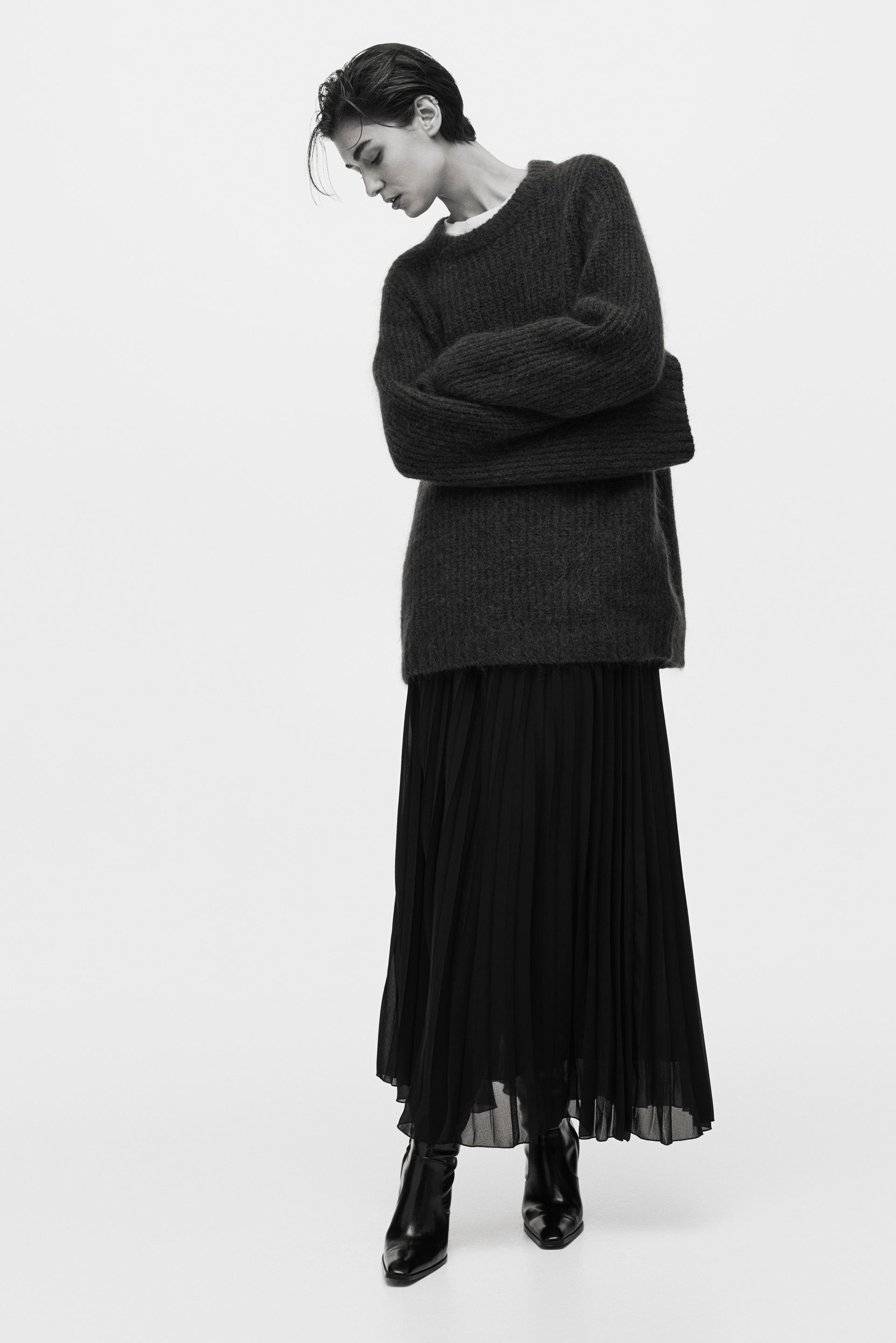 pleated chiffon skirt