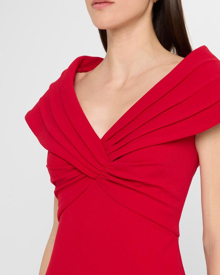 pleated crepe dress