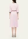 pleated crepe midi dress w/ contrast sequined trim
