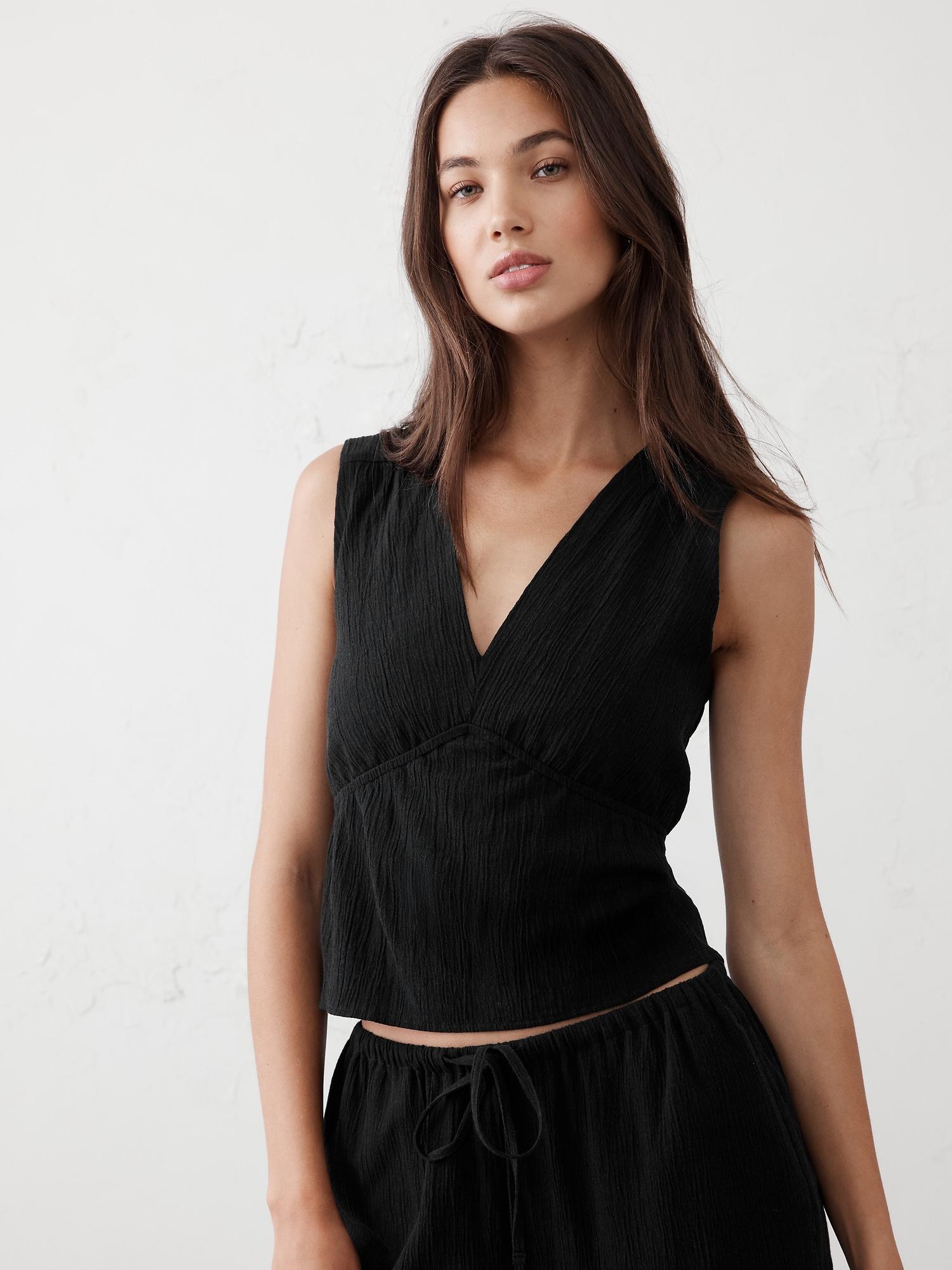 pleated crinkle top