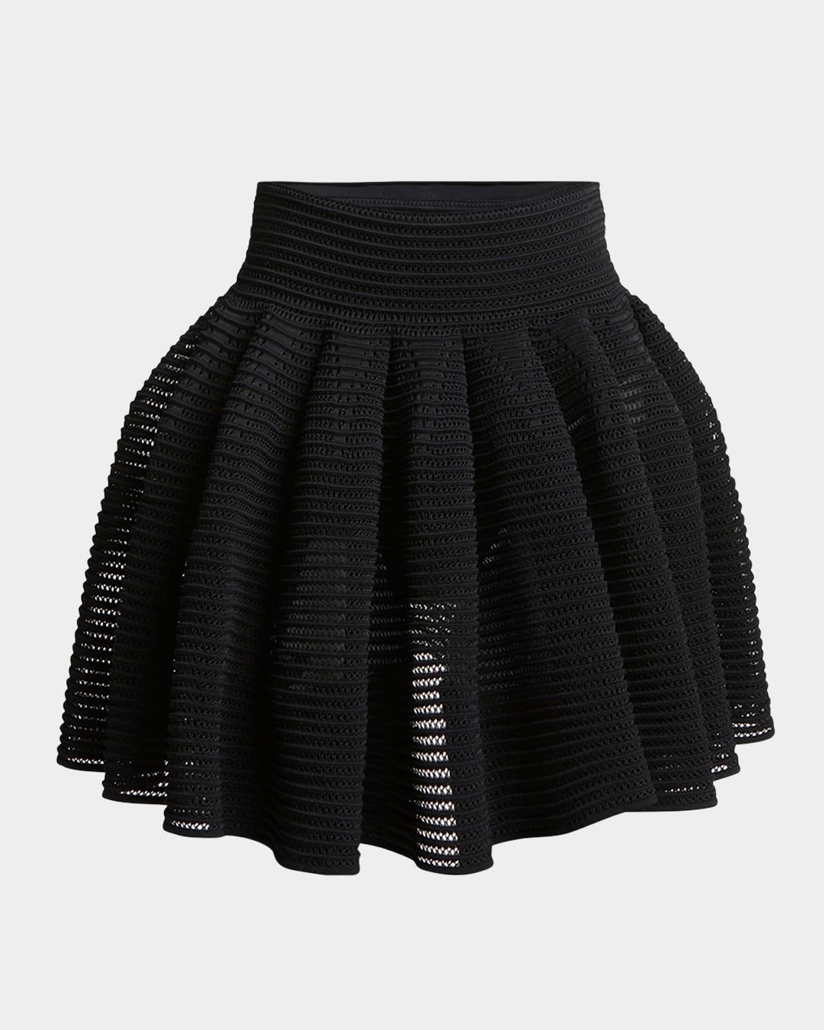 pleated crinoline mini skirt