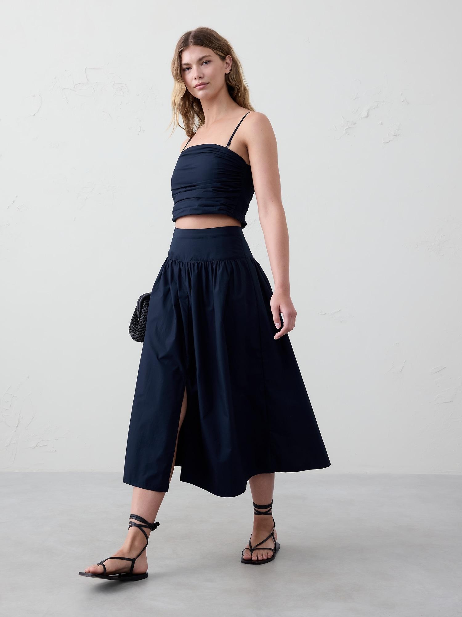 pleated cropped top
