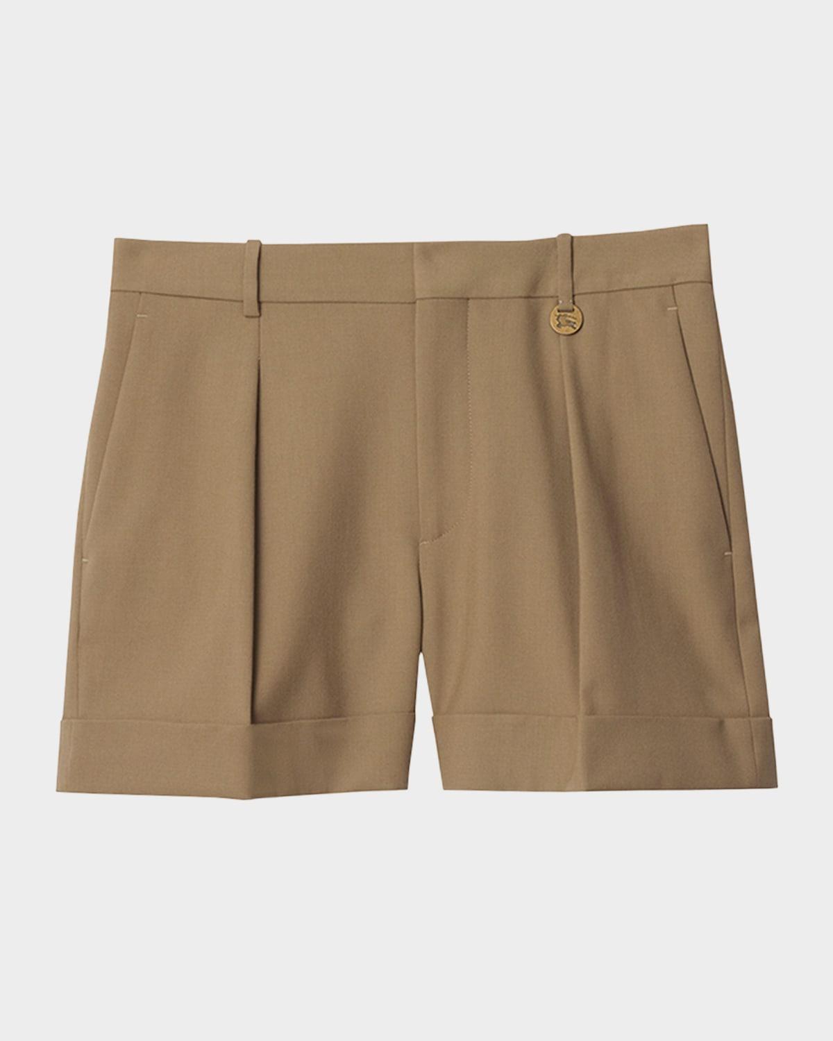 pleated cuffed shorts