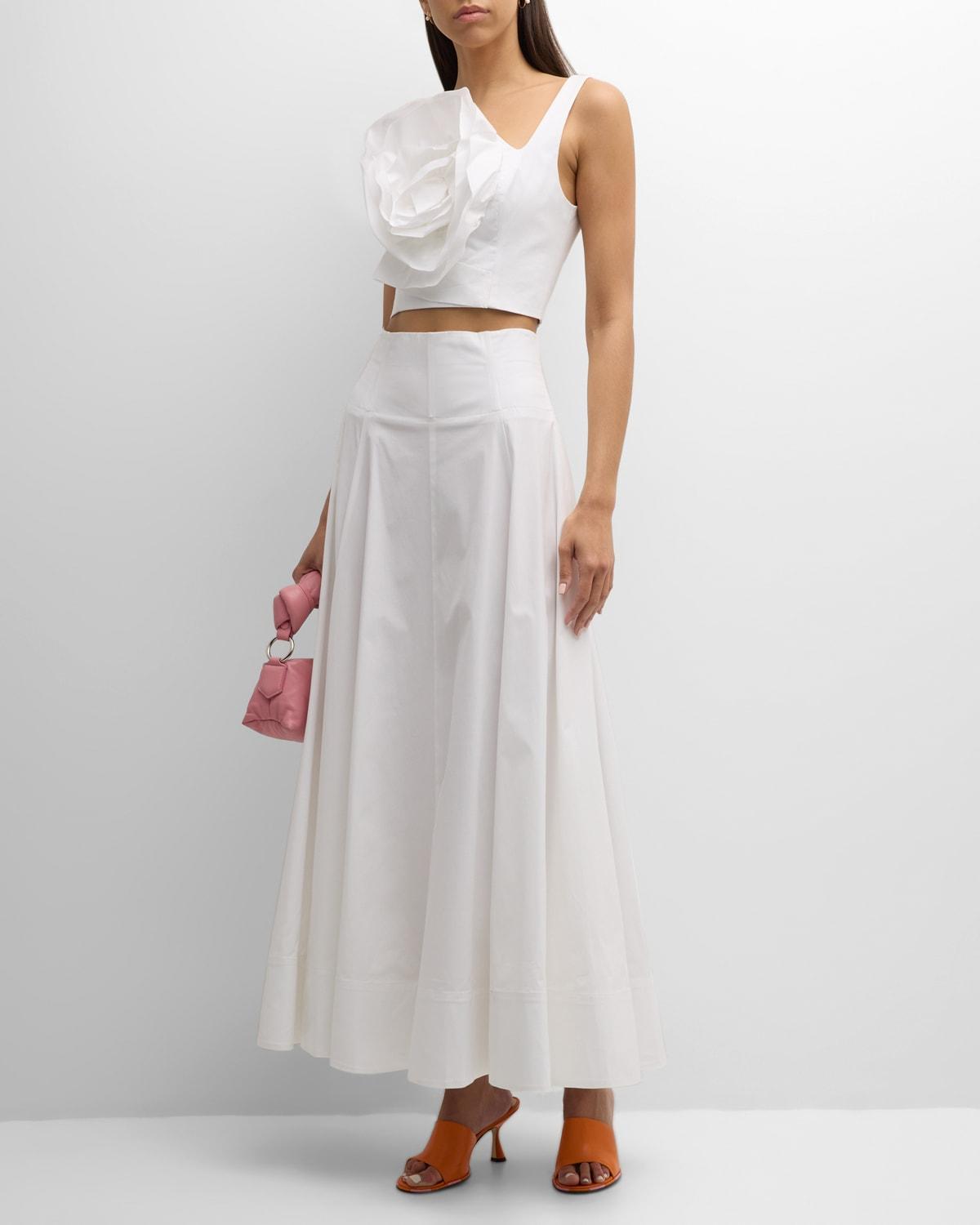 pleated full maxi skirt