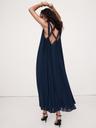 pleated georgette open-back long midi dress