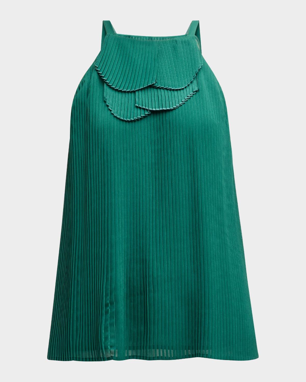 pleated halter blouse