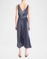 pleated hand-smocked midi dress