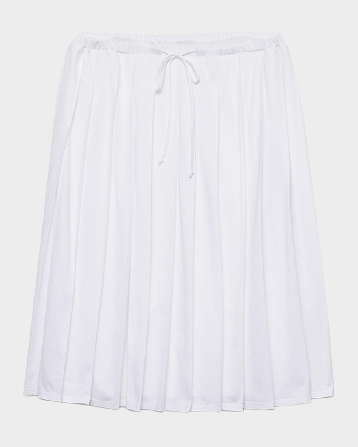 pleated jersey pull-on skirt