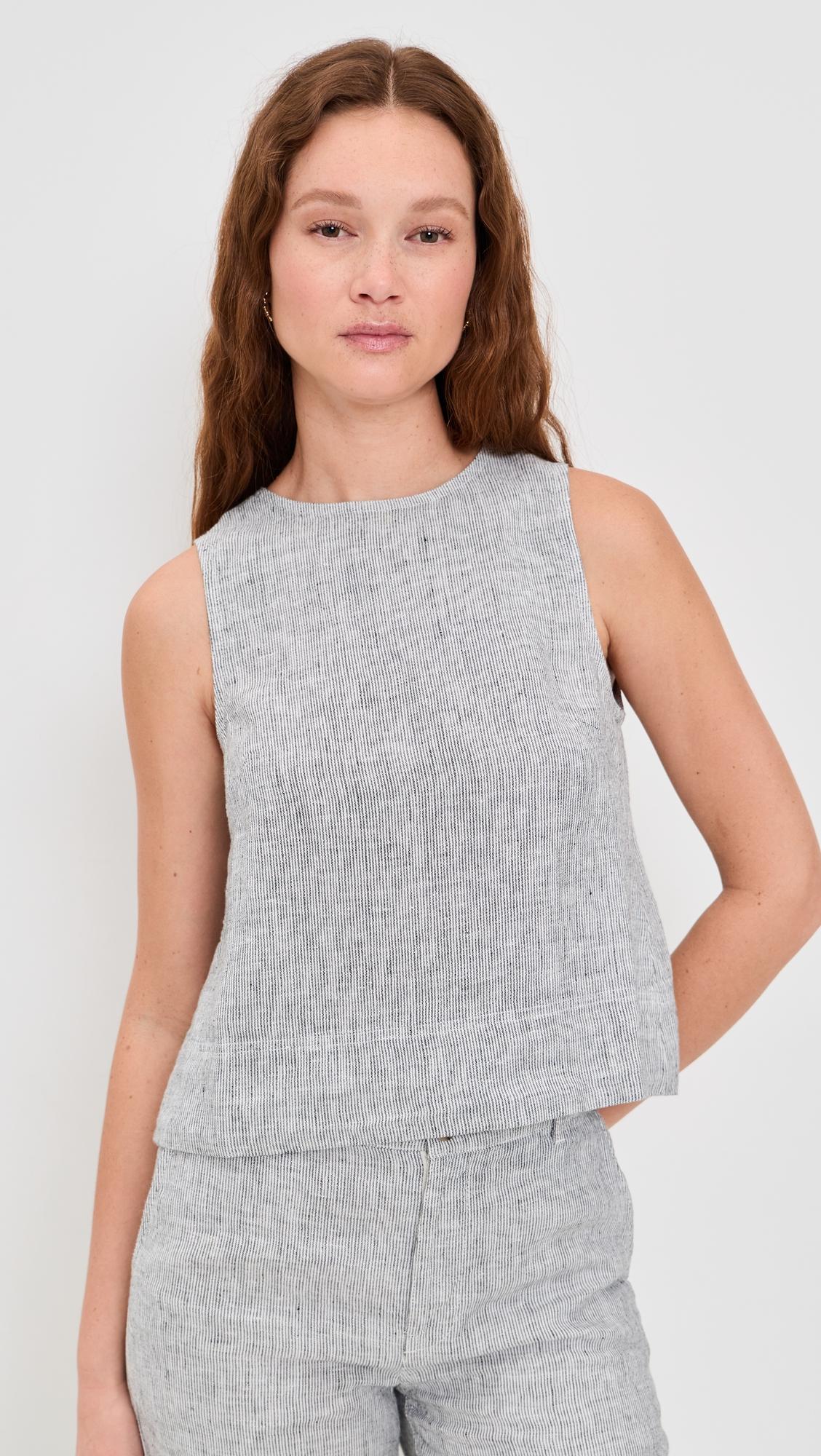 pleated linen top