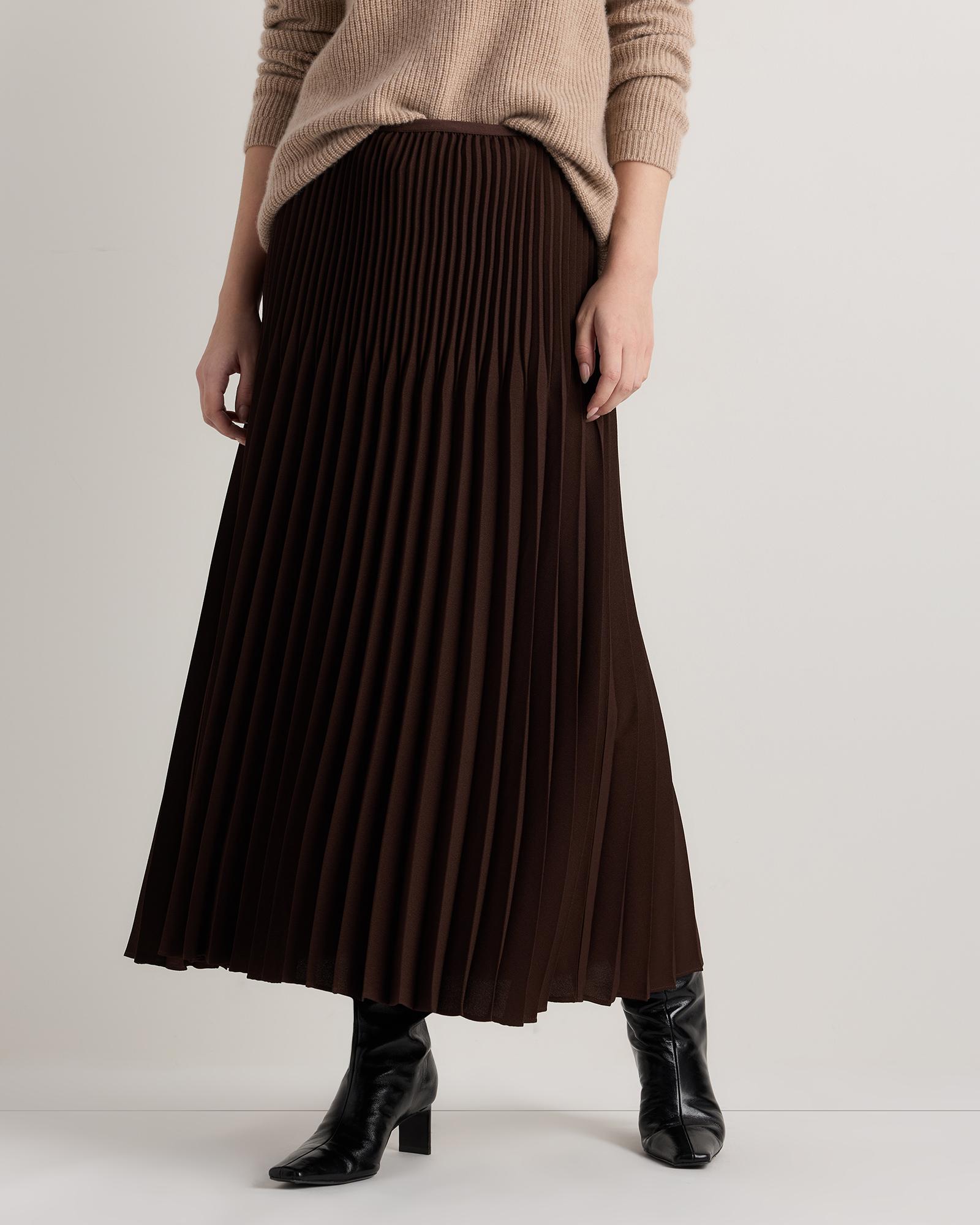 pleated matte midi skirt