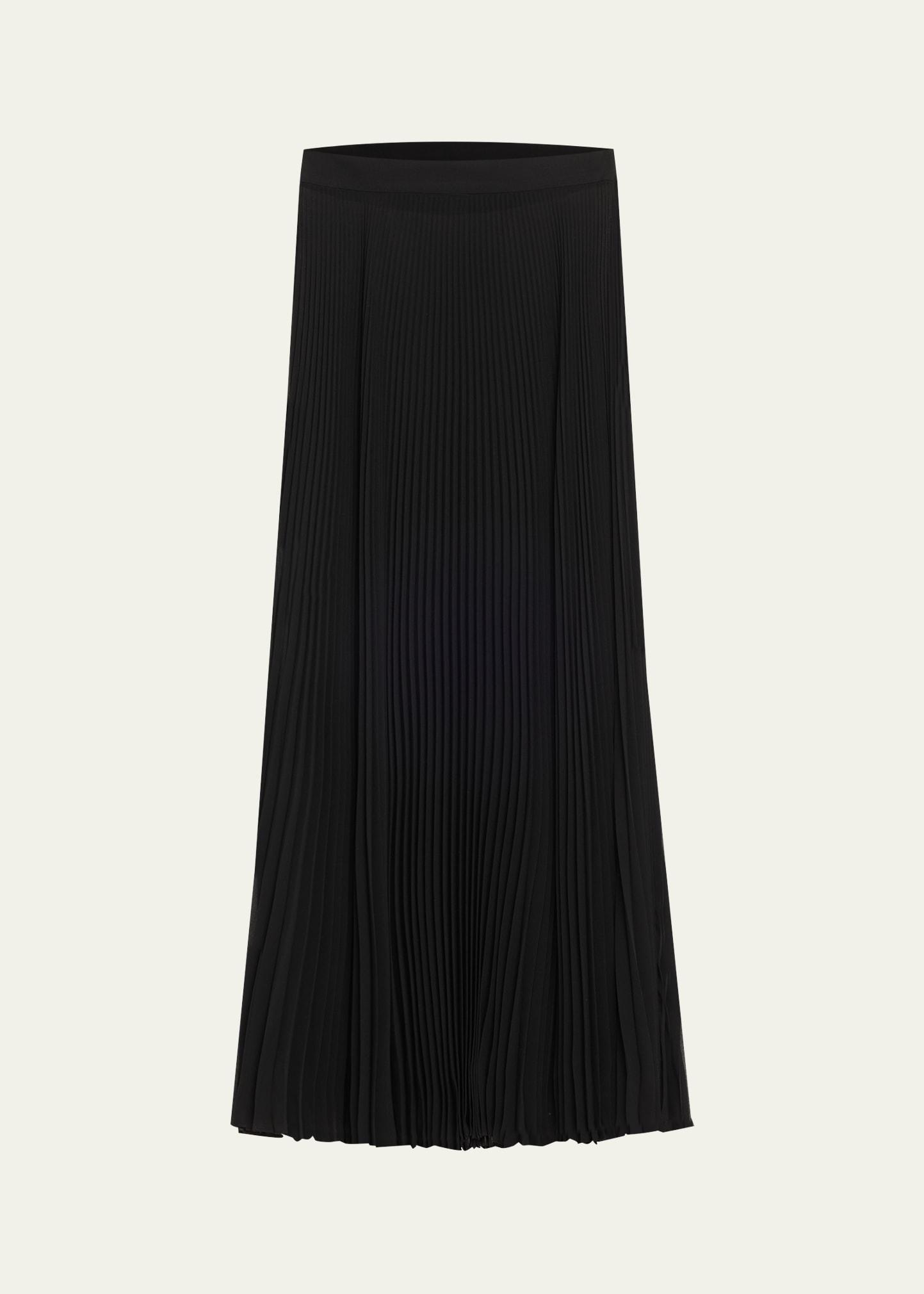pleated maxi skirt