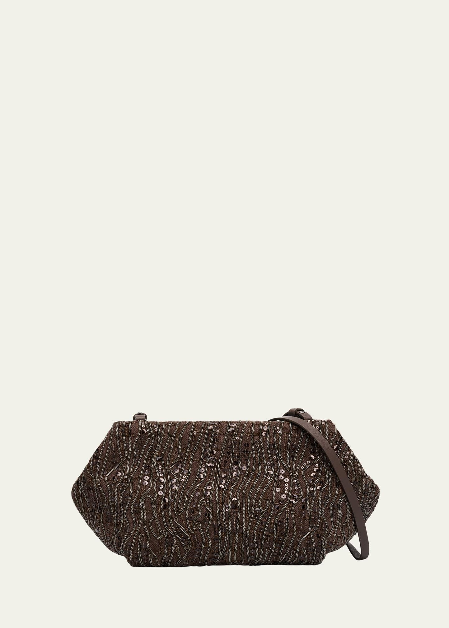 pleated mesh monili clutch bag