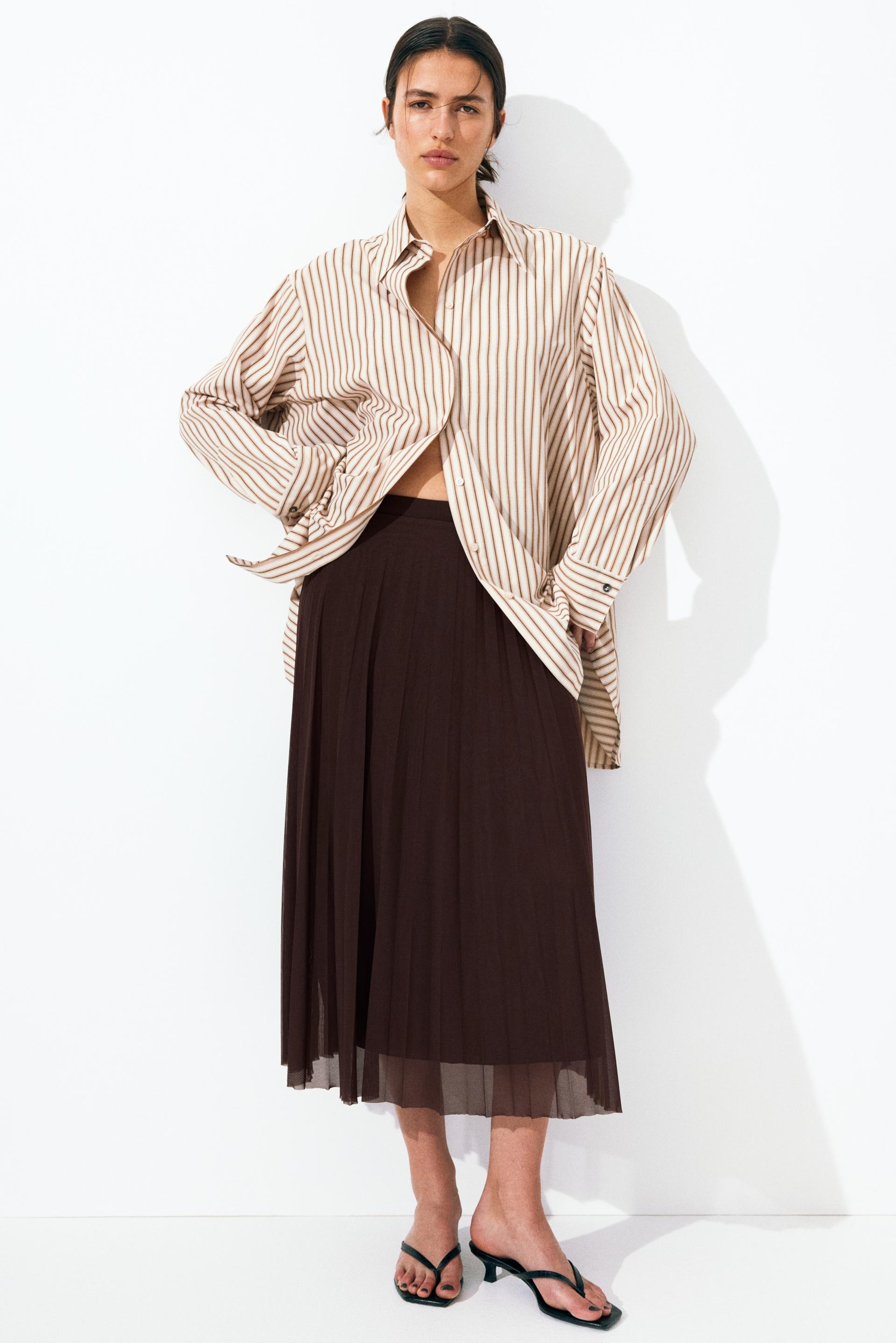 pleated mesh skirt