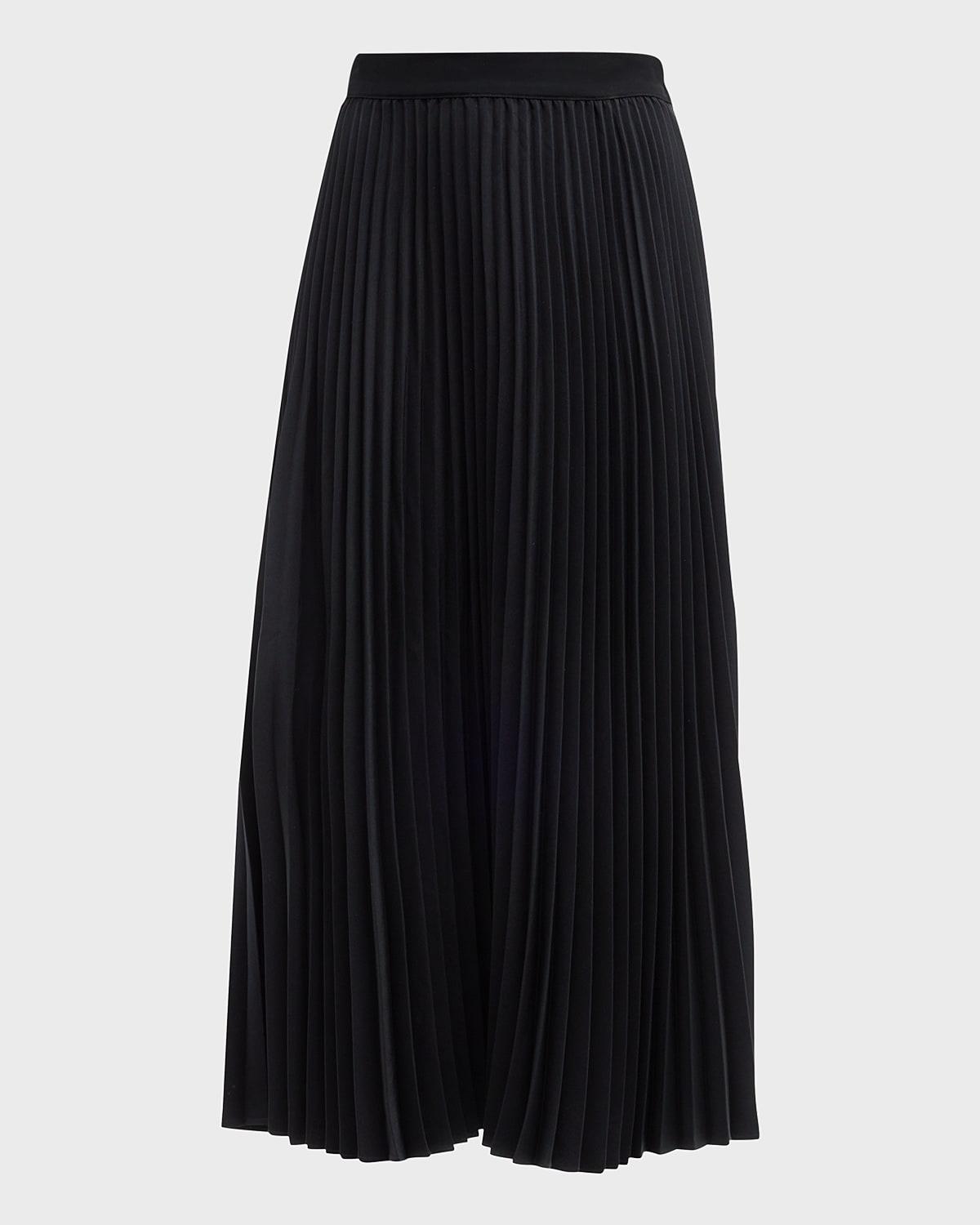 pleated midi skirt