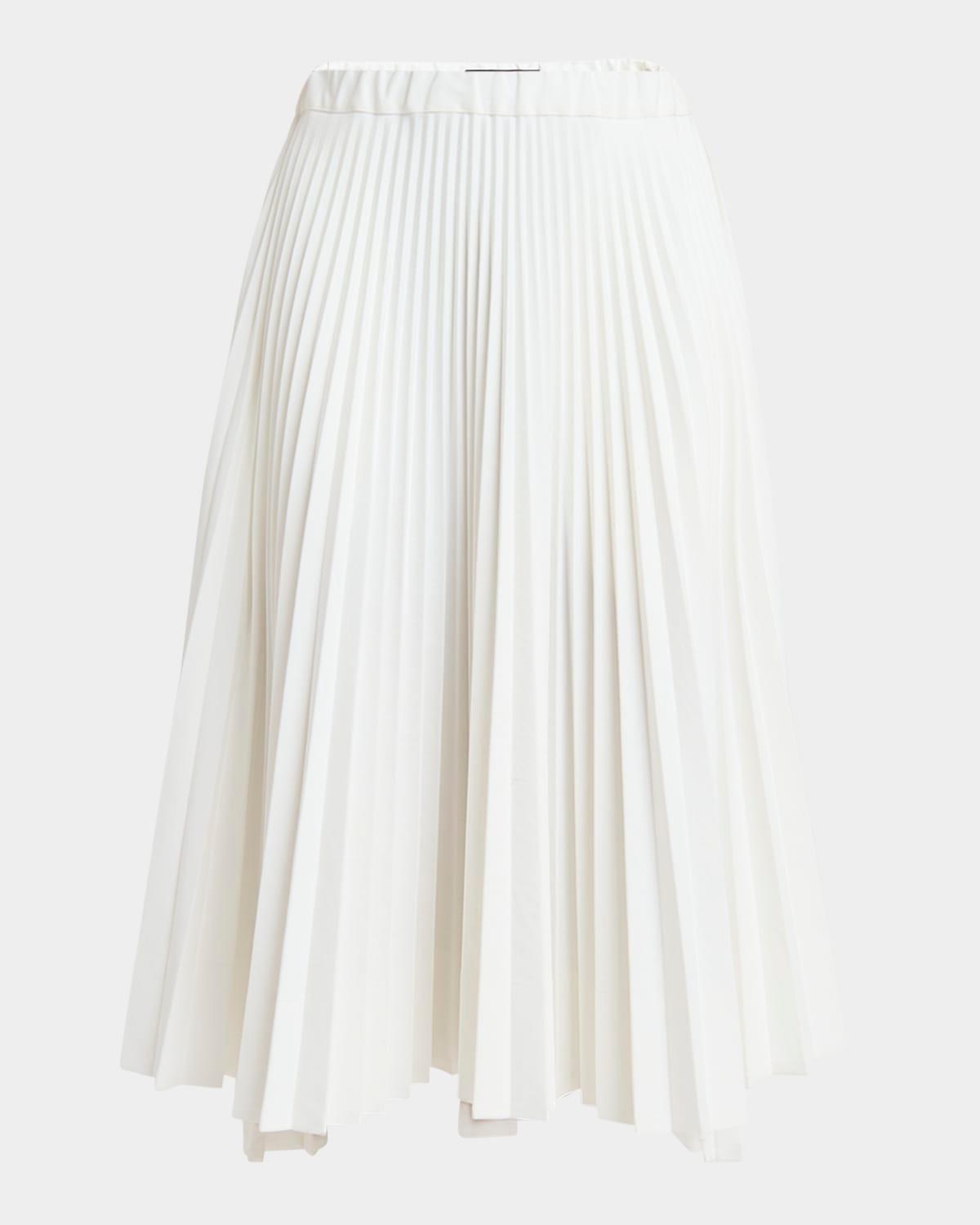 pleated midi skirt