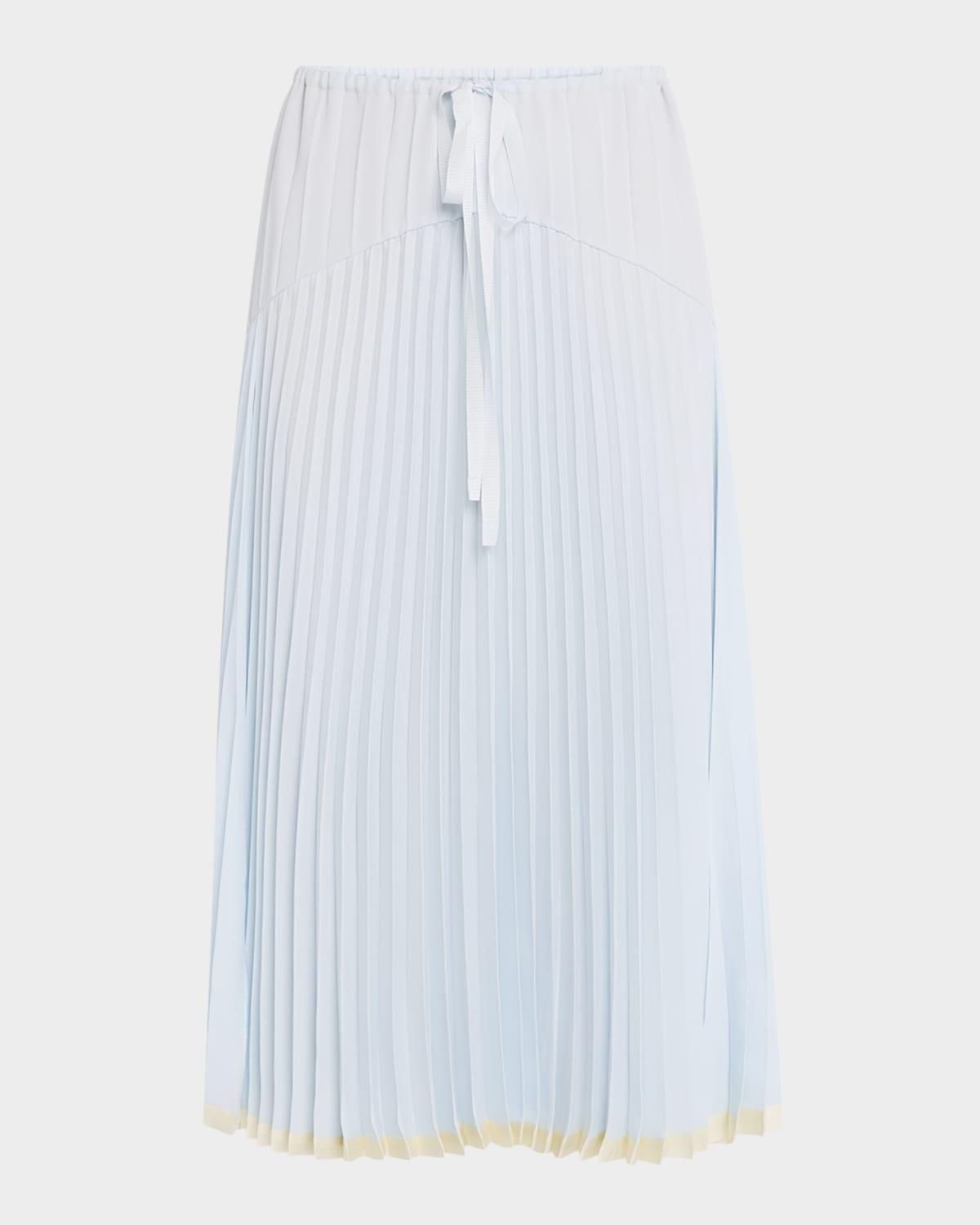 pleated midi skirt