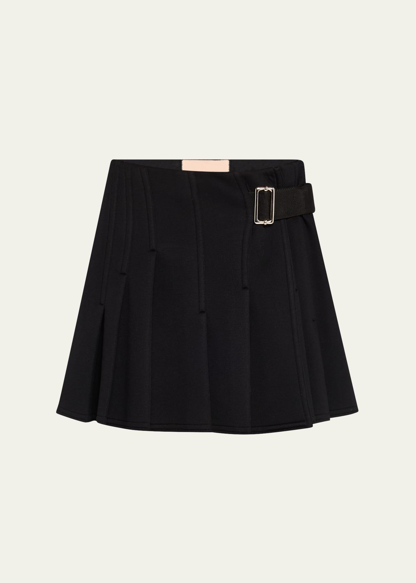 pleated mini skirt