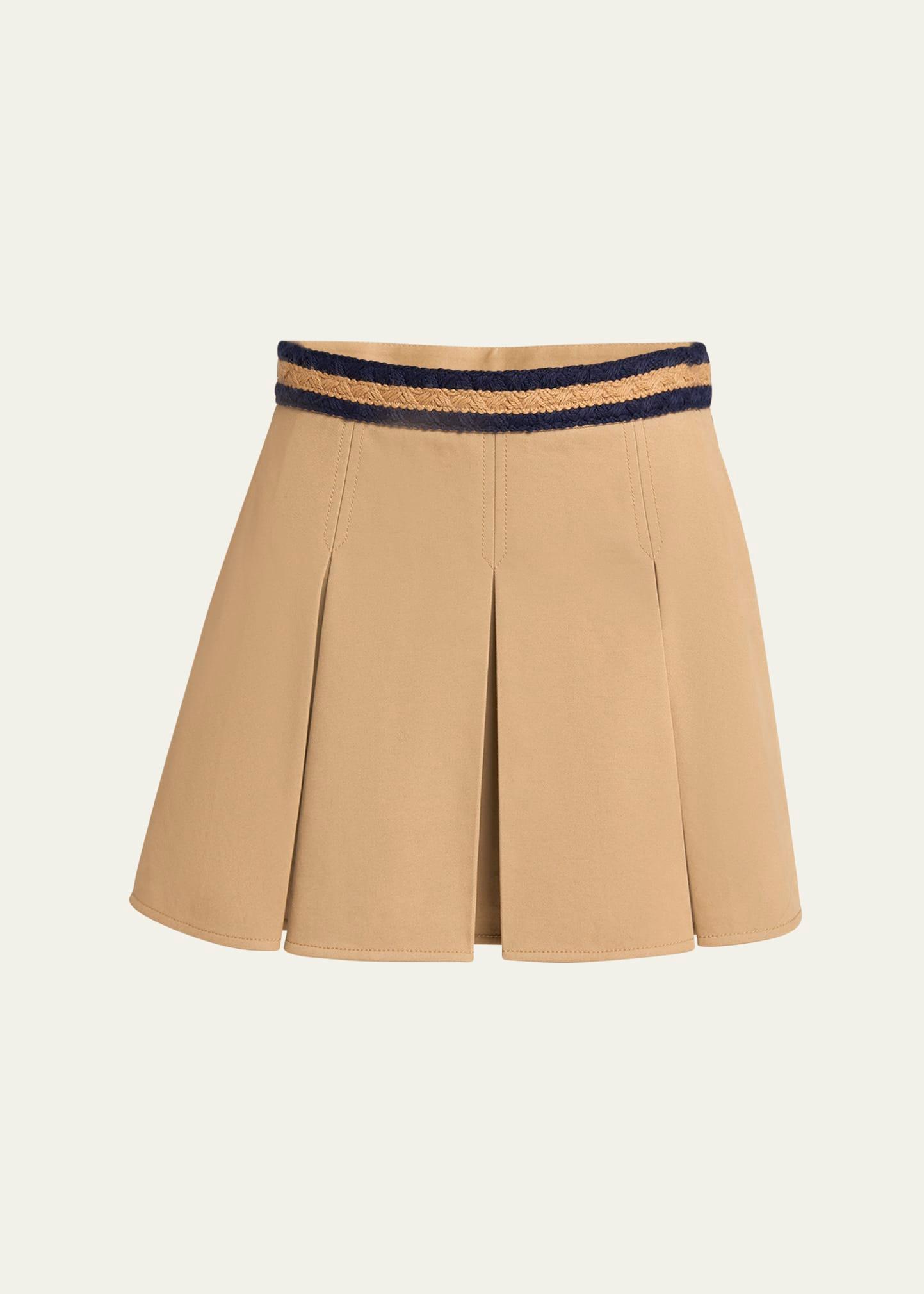 pleated mini skirt