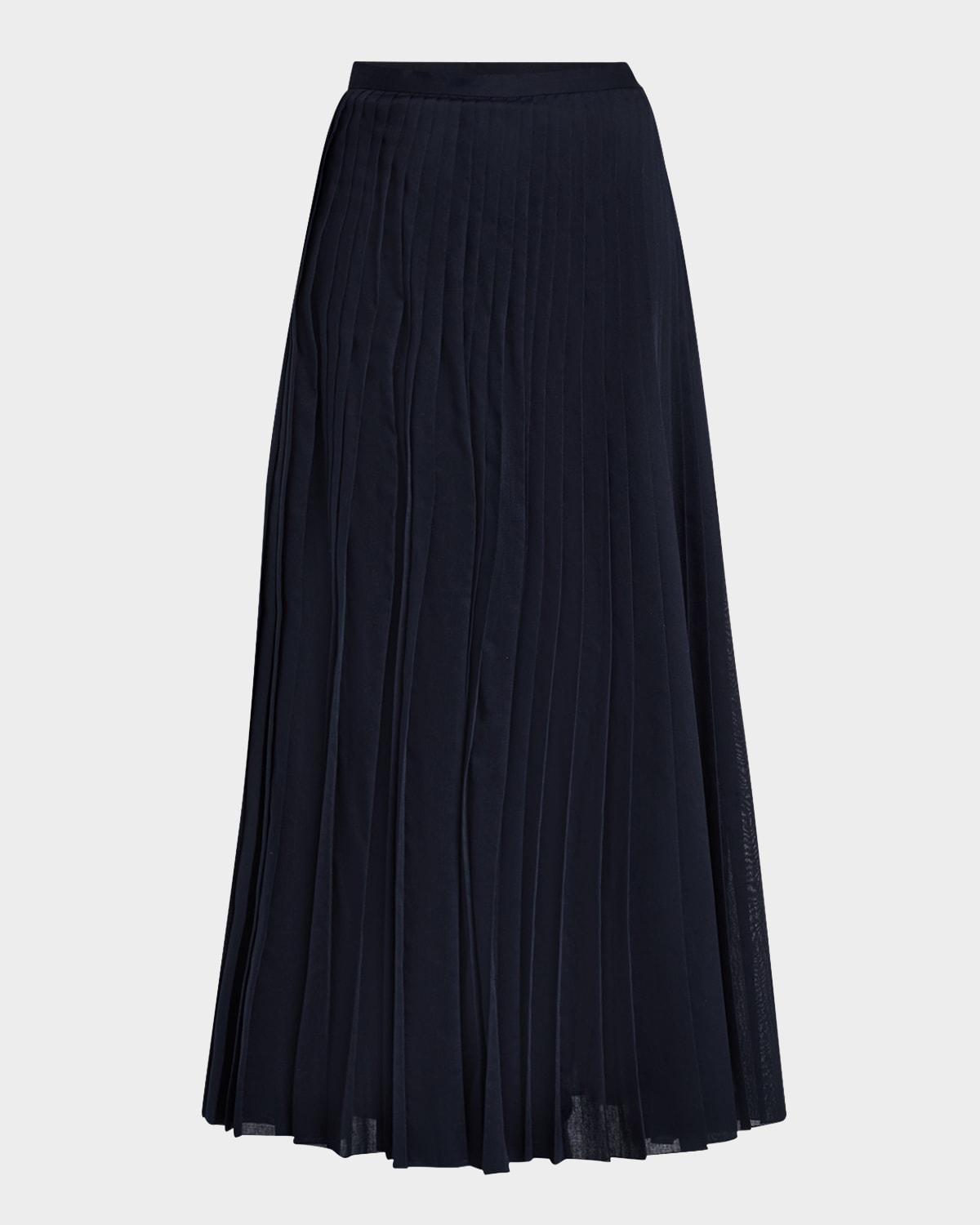 pleated muslin maxi skirt