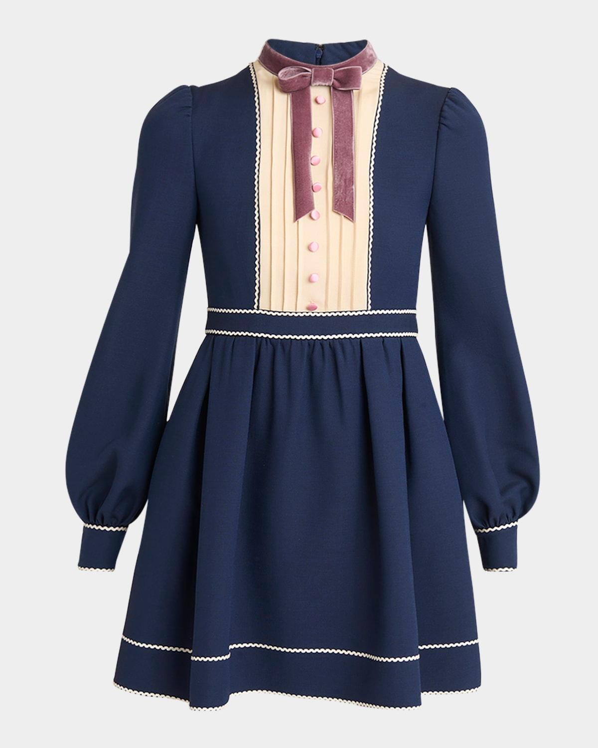pleated pintuck bow-front mini dress