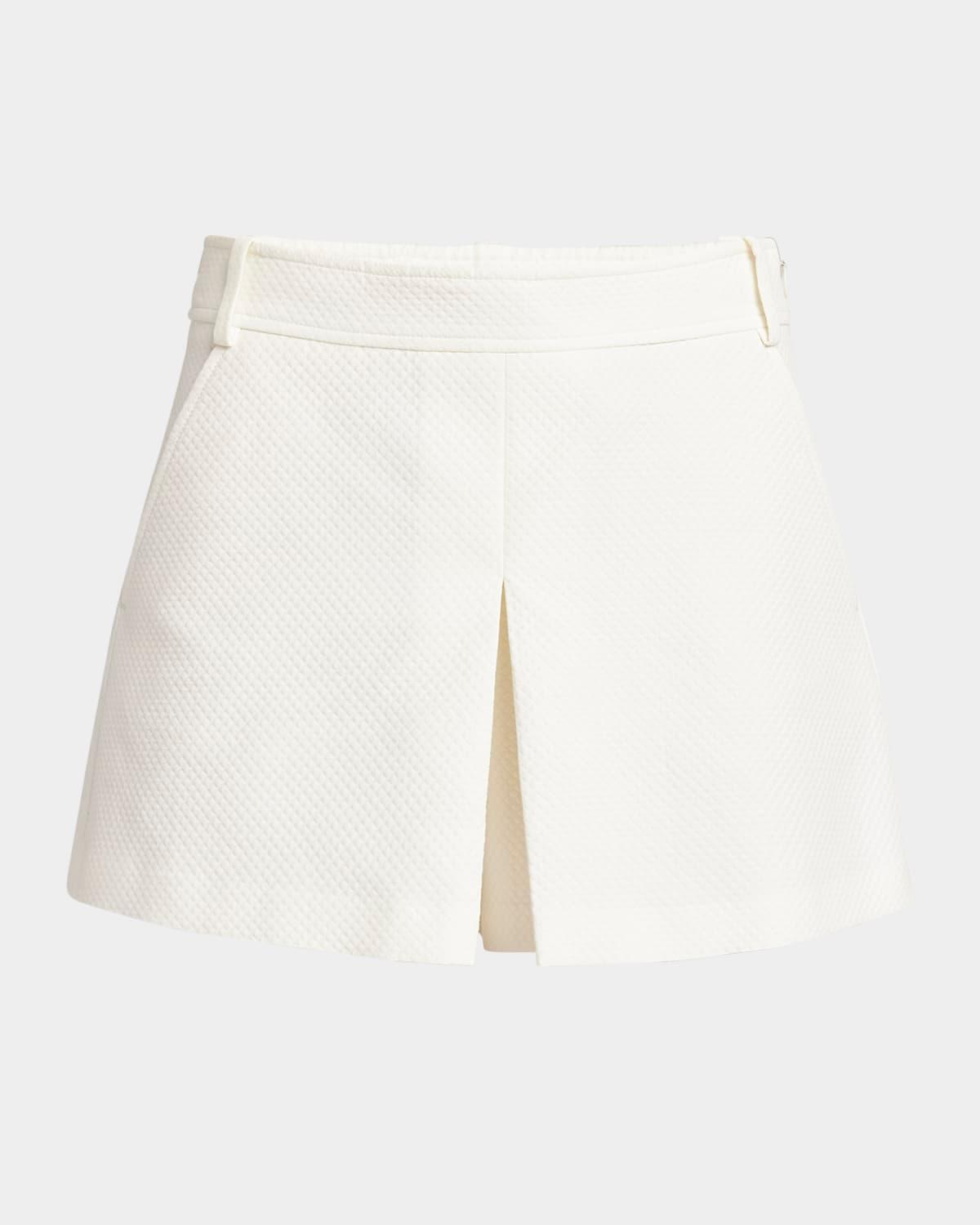 pleated pique mini skort