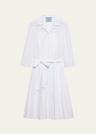 pleated popeline neck-tie shirtdress