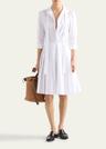 pleated popeline neck-tie shirtdress