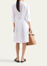 pleated popeline neck-tie shirtdress