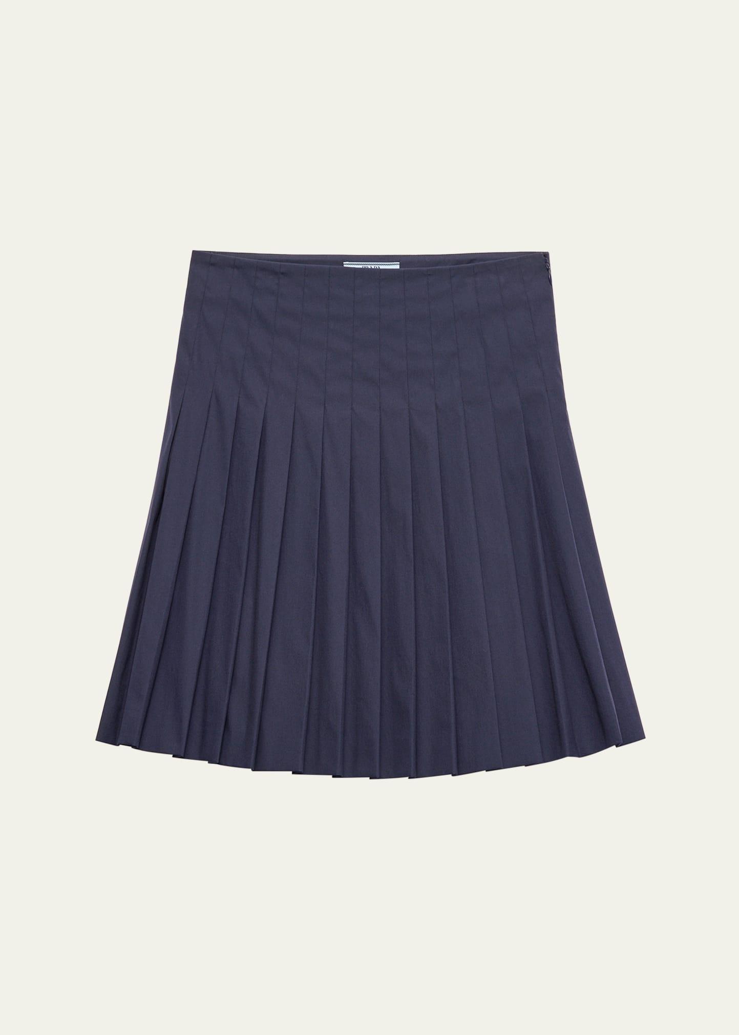 pleated poplin short skirt