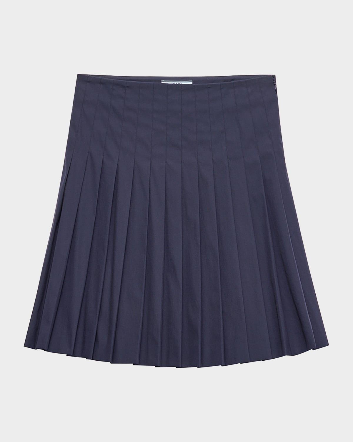 pleated poplin short skirt