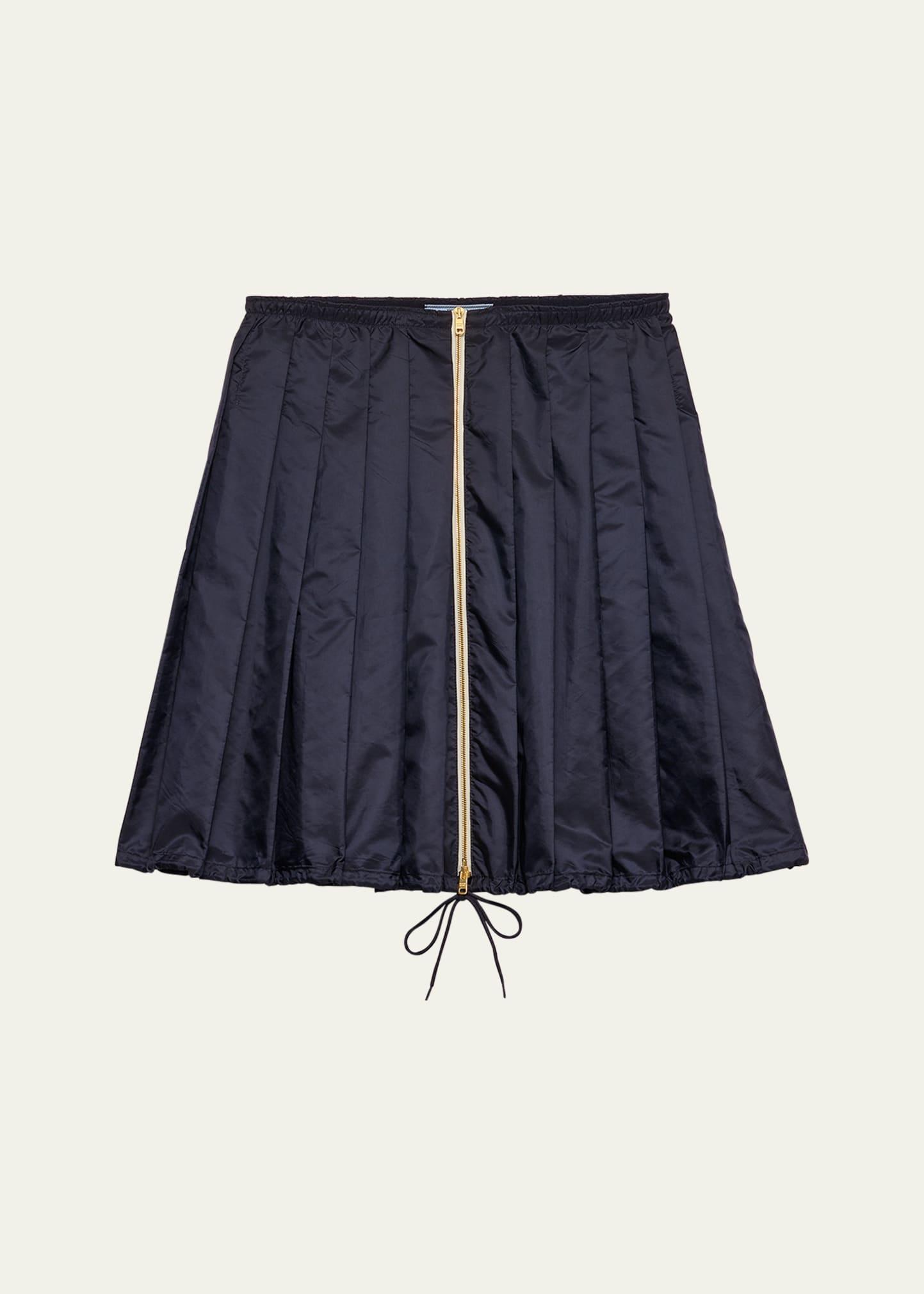 pleated re-nylon drawstring skirt