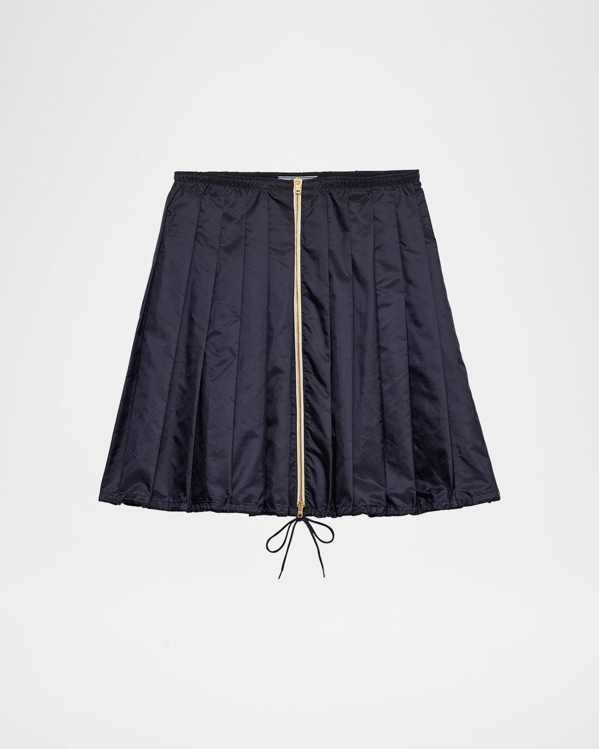 pleated re-nylon drawstring skirt