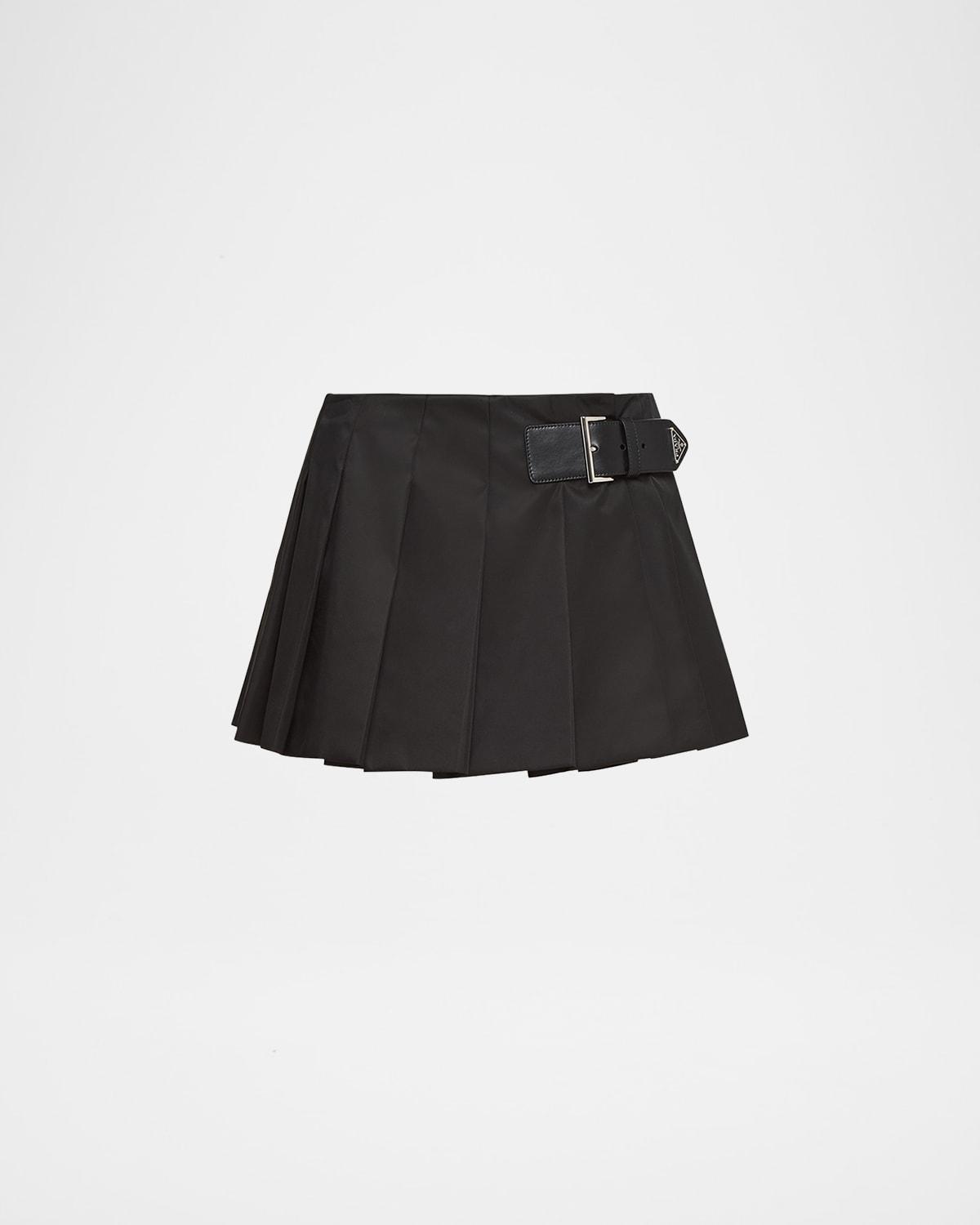 pleated re-nylon mini skirt