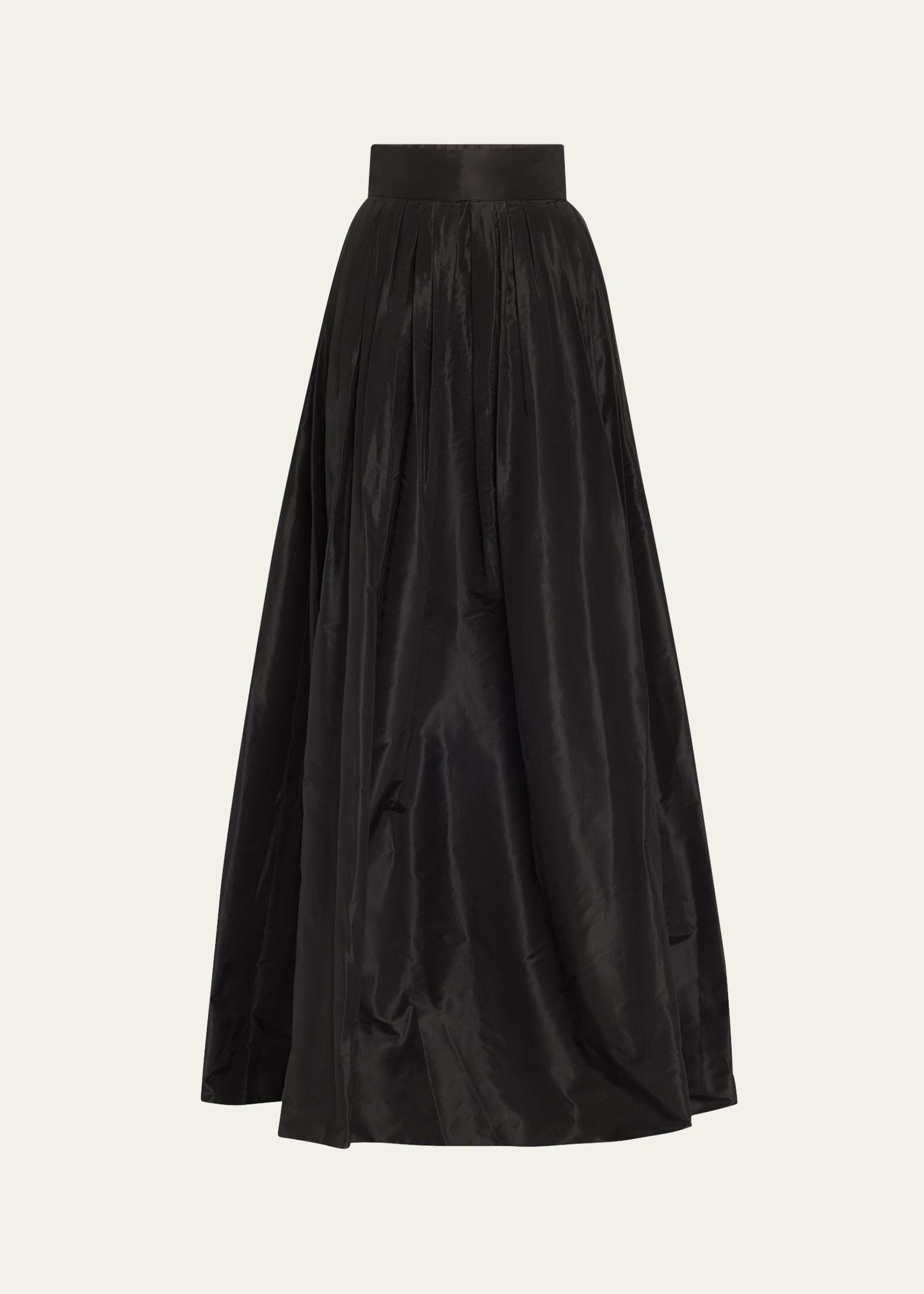 pleated silk ball skirt