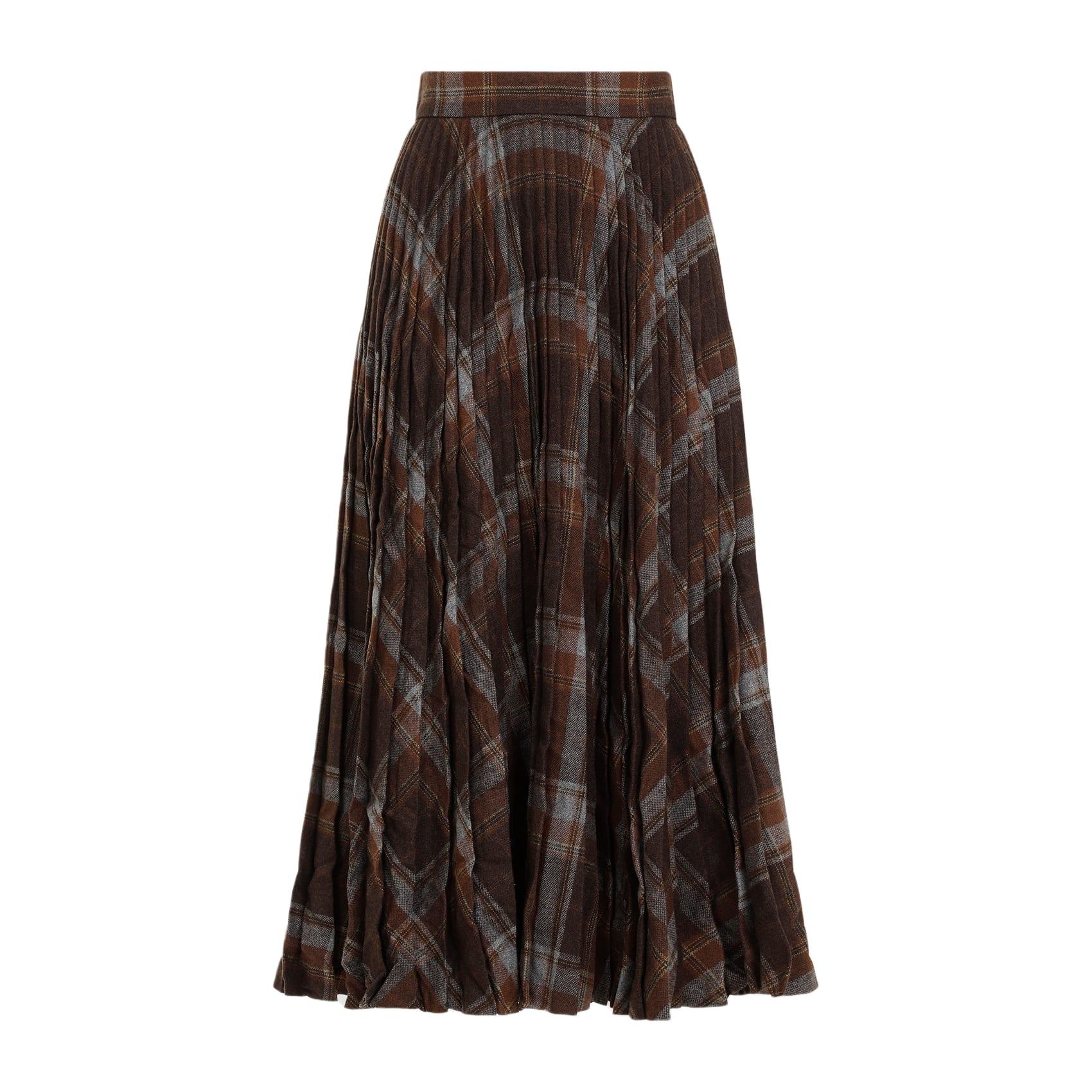pleated skirt with ruffled effect