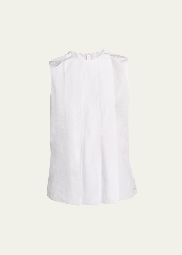 pleated sleeveless top