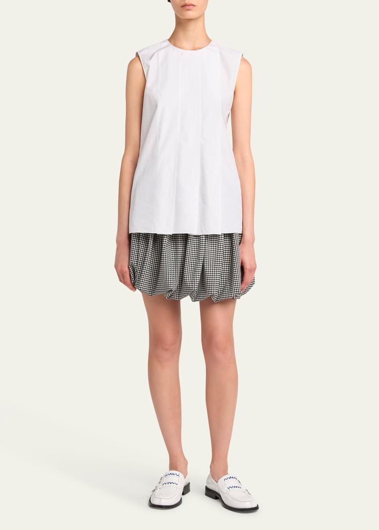 pleated sleeveless top