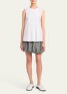 pleated sleeveless top