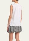 pleated sleeveless top