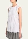pleated sleeveless top
