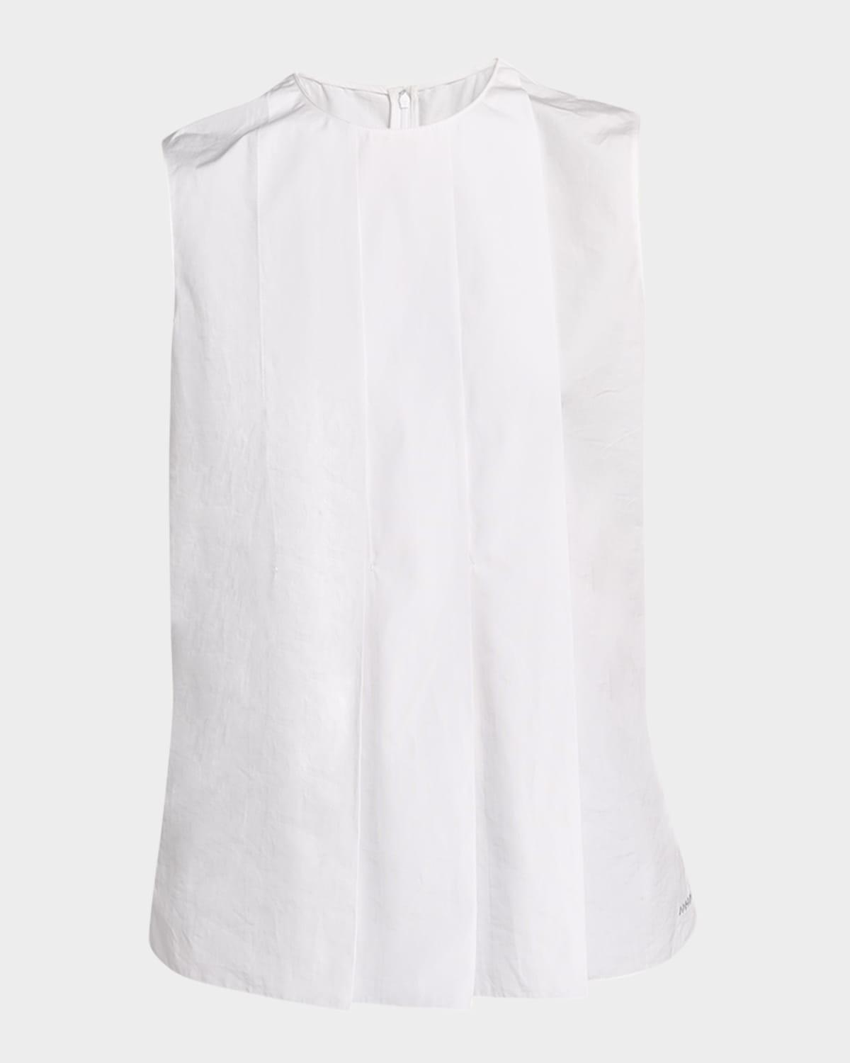 pleated sleeveless top