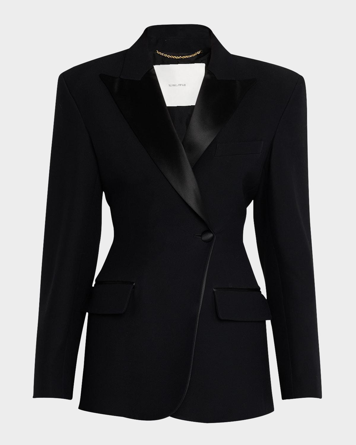 pleated straight-leg silk-wool trousers