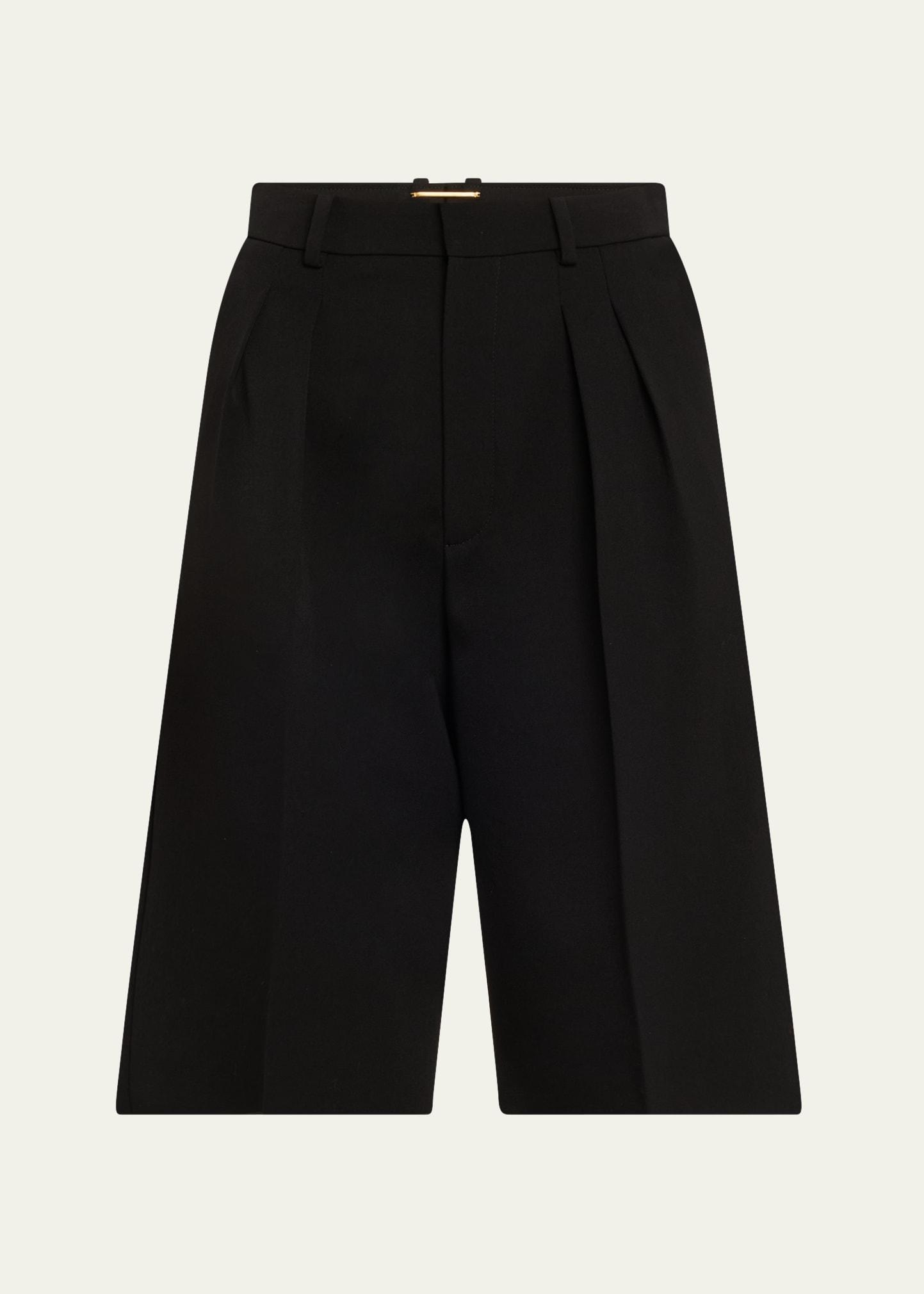 pleated tailored bermuda shorts