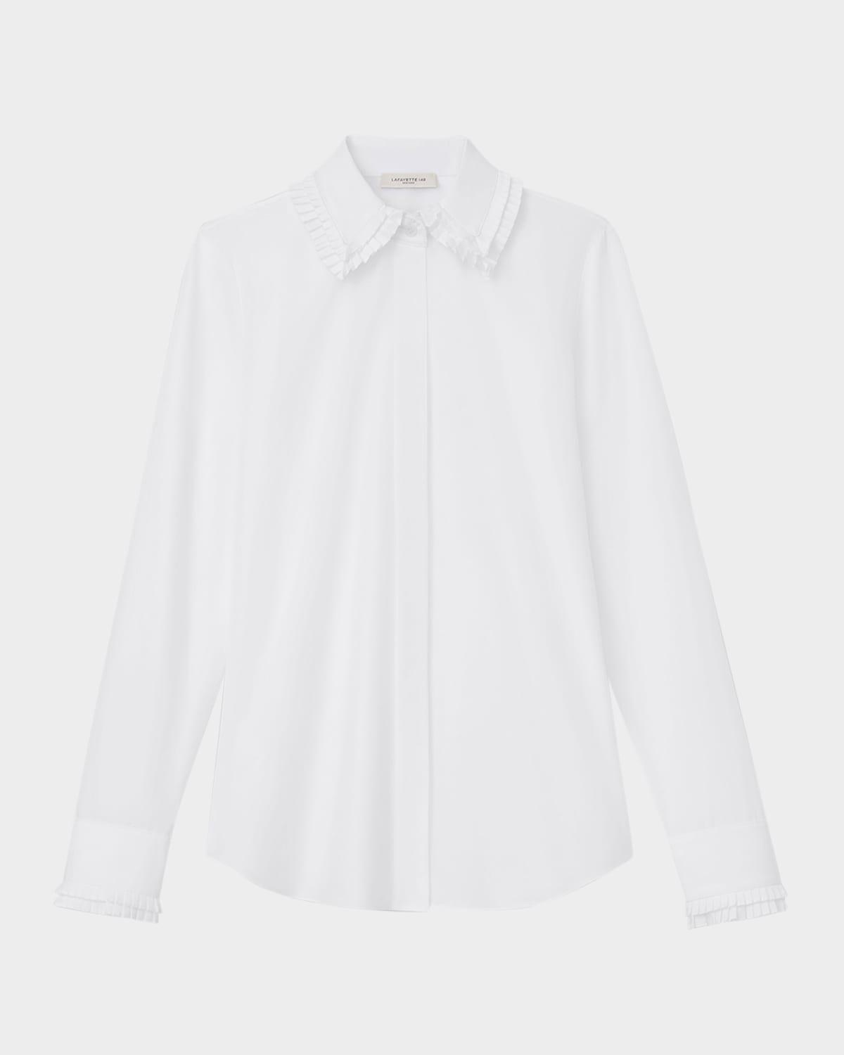 pleated-trim cotton shirt